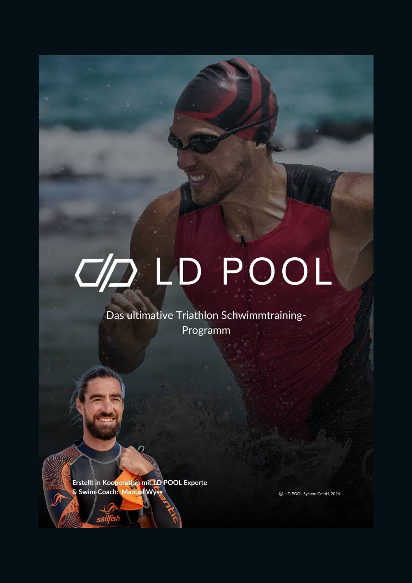 Die Front-Seite des LD POOL Triathlon Trainingsprogramm